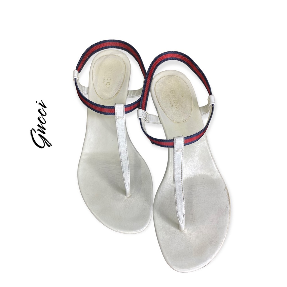 Gucci Nappa Moorea Wedge Sandal Size 37
